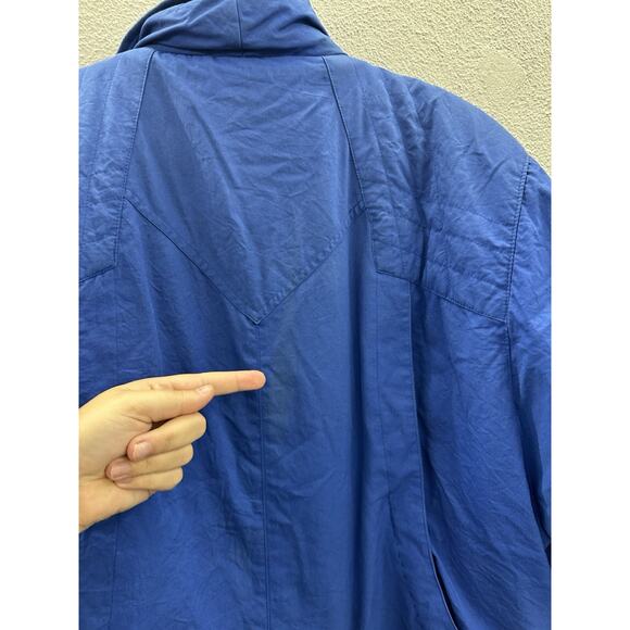 Unbranded Womens Jacket Size 18 Blue Zip Up Toggle Button Water Repellant VTG - Picture 10 of 14